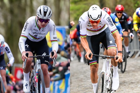 STORFAVORITTER: Verdensmestrene Lotte Kopecky og Mathieu van der Poel. Foto: Cor Vos