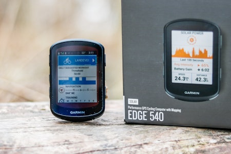 OPPGRADERT KLASSIKER: Den populære sykkelcomputeren kommer nå i en variant med solcellelading også. Alle foto: Knut Andreas Lone garmin edge 540 test solar