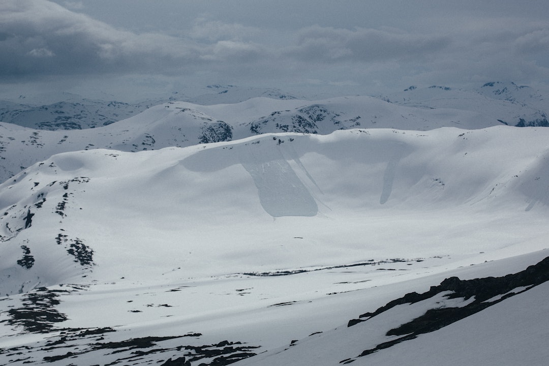 Typisk vått løssnøskred. Arkivfoto: Kristoffer Kippernes. snøskred
