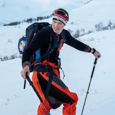 mann på skitur