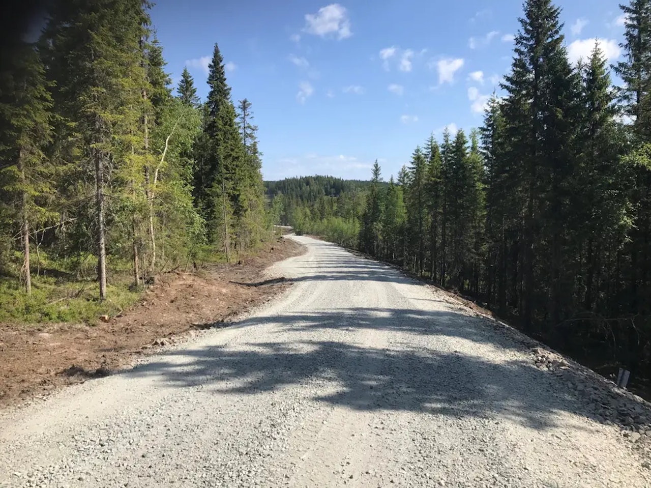 AUTOSTRADA: Veien til Gyrihaugen er en grusvei av moderne standard. Bred, oversiktlig og hardpakket. Foto: Naturvernforbundet. AUTOSTRADA: Veien til Gyrihaugen er en grusvei av moderne standard. Bred, oversiktlig og hardpakket. Foto: Naturvernforbundet.