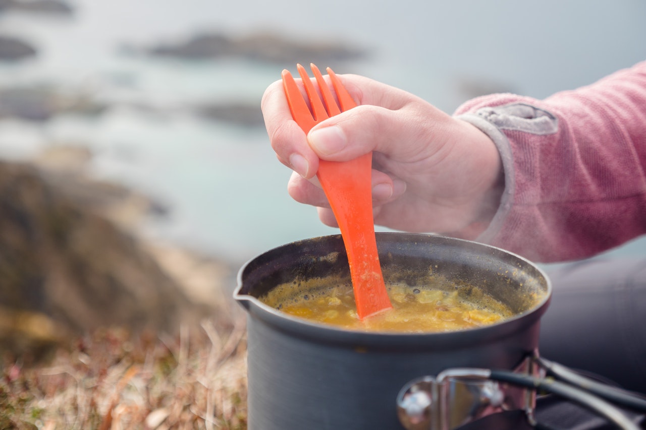 METTENDE MÅLTID: Den friske fjellufta blandes med duften av varme krydder som karri og gurkemeie. Foto: Jon Olav Larsen indisk turmat