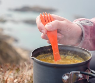 METTENDE MÅLTID: Den friske fjellufta blandes med duften av varme krydder som karri og gurkemeie. Foto: Jon Olav Larsen indisk turmat