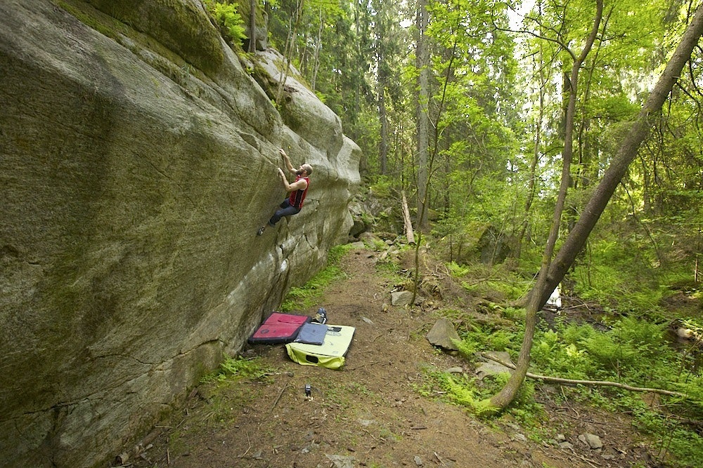 Bølgen: Truls Martin Larsen buldrer i Østmarka. Foto: Dag Hagen tmlostmarka
