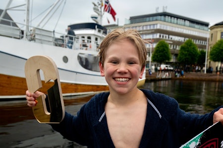 FORNØYD: Mest sannsynlig en solid bursdag for Herman Solstad som fylte 13 år på selve konkurransedagen. Foto: Mads Mehus. Døds World Tour 2024