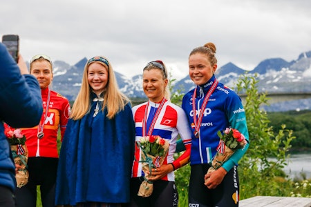 TILBAKE PÅ I NM-TRØYA: Katrine Aalerud kan igjen ikle seg symbolet på at hun er nasjonal mester på tempo. Foto: Knut Andreas Lone TILBAKE PÅ I NM-TRØYA: Katrine Aalerud kan igjen ikle seg symbolet på at hun er nasjonal mester på tempo. Foto: Knut Andreas Lone
