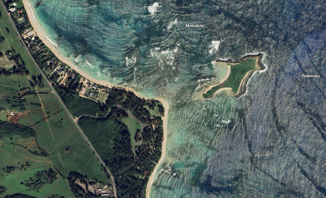 OAHU: Haiangrepet skal ha skjedd utenfor Goat Island (Mokuauia). Bilde av plassen der surferen Tamayo Perry ble drept av hai