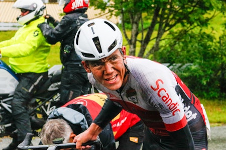 PAIN FACE: Et brutalt ritt var tydelig på ansiktene til rytterne, også Eirik Vang Aas. Foto: Knut Andreas Lone PAIN FACE: Et brutalt ritt var tydelig på ansiktene til rytterne, også Eirik Vang Aas. Foto: Knut Andreas Lone