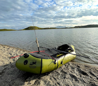 OPPSETTET: Når alt er rigget opp ligger bare fisken og venter, eller? Packraft