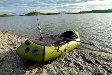 OPPSETTET: Når alt er rigget opp ligger bare fisken og venter, eller? Packraft