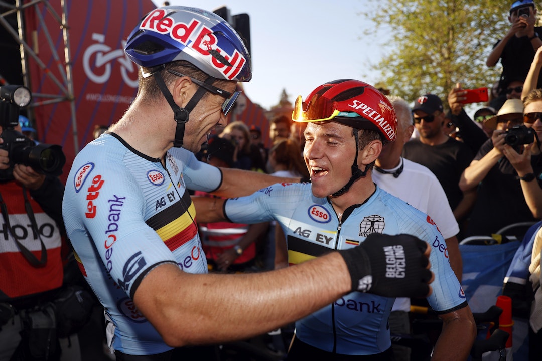 GØY NÅR DET LYKKES: Det stilles alltid store forventninger til det belgiske laget. Lørdag innfridde samarbeidet mellom Wout van Aert og Remco Evenepoel. GØY NÅR DET LYKKES: Det stilles alltid store forventninger til det belgiske laget. Lørdag innfridde samarbeidet mellom Wout van Aert og Remco Evenepoel.
