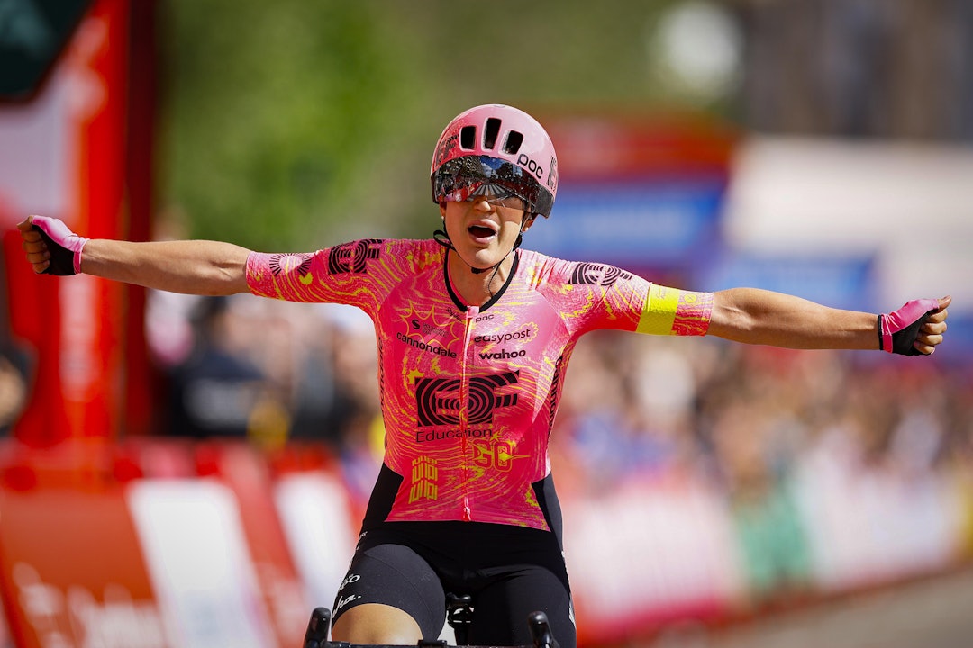 UTROLIG TRIUMF: 31 år gamle Kristin Faulkner er fra Alaska og sykler til daglig for EF Education-Cannondale. FOTO: Cor Vos UTROLIG TRIUMF: 31 år gamle Kristin Faulkner er fra Alaska og sykler til daglig for EF Education-Cannondale. FOTO: Cor Vos