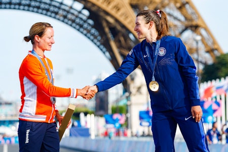 OLYMPISK MESTER: For amerikanerne er OL-gull det aller største man kan oppnå. Kristen Faulkner utmanøvrerte ingen ringere enn legenden Marianne Vos i Paris' gater. Foto: Cor Vos OLYMPISK MESTER: For amerikanerne er OL-gull det aller største man kan oppnå. Kristen Faulkner utmanøvrerte ingen ringere enn legenden Marianne Vos i Paris' gater. Foto: Cor Vos