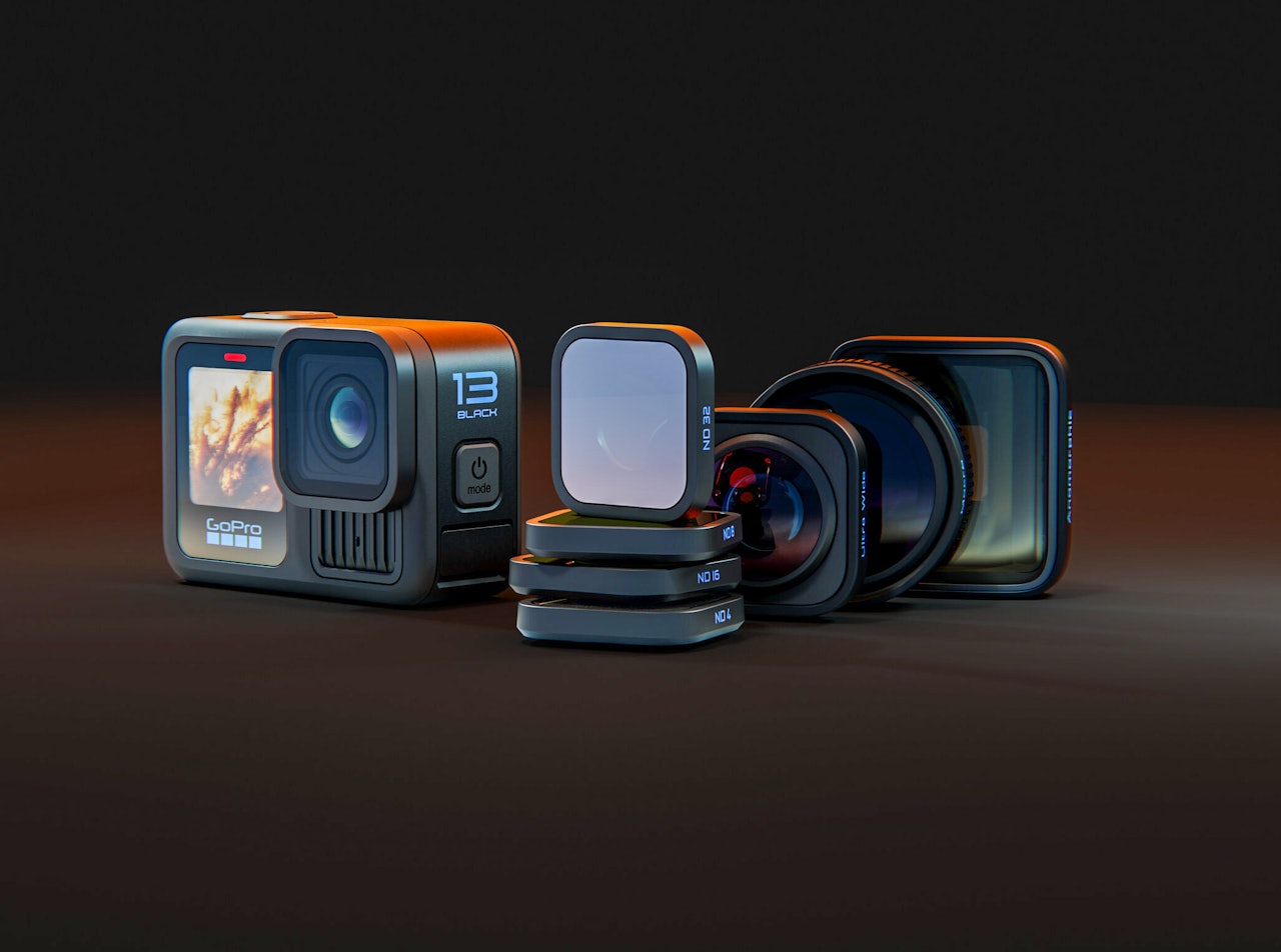 LINSEFEST: Med det nye kameraet lanserer GoPro en haugevis av nye linser. En ny Ultra Wide, Makro, Anamorfisk og ND-filtere. Foto: GoPro LINSEFEST: Med det nye kameraet lanserer GoPro en haugevis av nye linser. En ny Ultra Wide, Makro, Anamorfisk og ND-filtere. Foto: GoPro