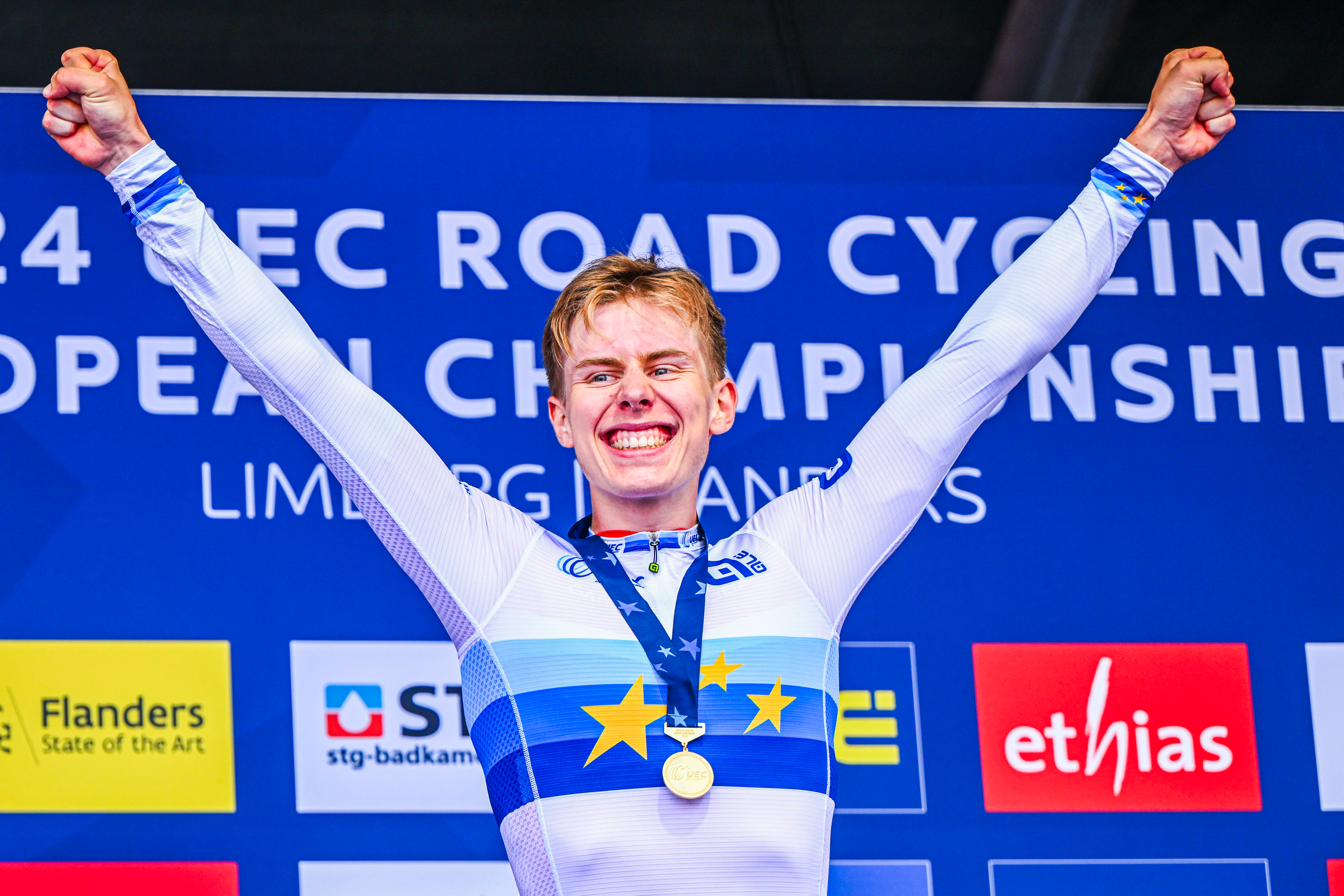 STRÅLTE: Felix Ørn-Kristoff hadde tunge stunder underveis, men på oppløpet var han sine to konkurrenter overlegne. Han har dermed klart en av bragdene også storebror Alexander har fått oppleve: Å bli europeisk mester. FOTO: Cor Vos