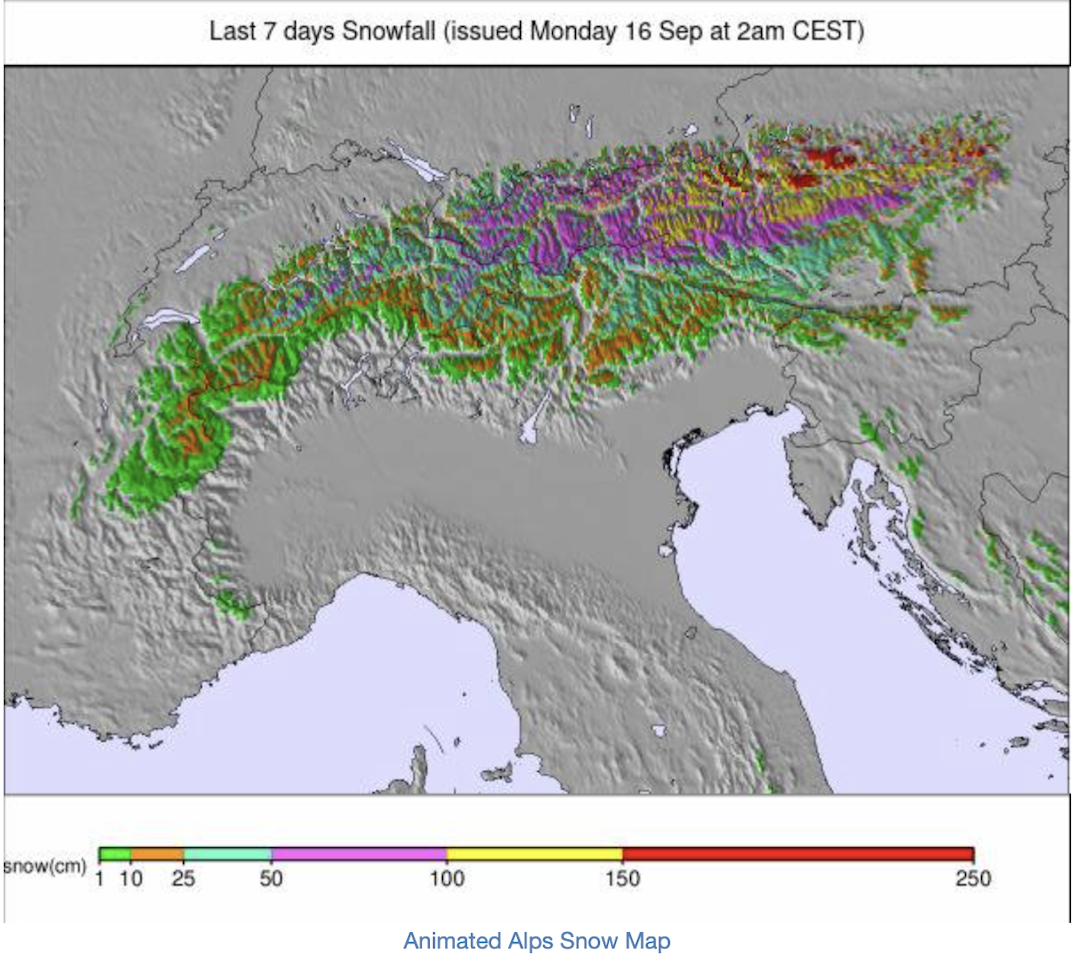 MYE SNØ: Et snøkart på snow-forecast.com som viser akkumulert snø de siste 7 dager, er det de nord-østlige deler av av Østerrike som har fått aller mest snø. Såfremt 1600 moh er høyt nok, ser det ut som at det svært så omstridte anlegget St. Johann, som var eid av Skistar, er blant de potensielle «snøvinnerne». MYE SNØ: Et snøkart på snow-forecast.com som viser akkumulert snø de siste 7 dager, er det de nord-østlige deler av av Østerrike som har fått aller mest snø. Såfremt 1600 moh er høyt nok, ser det ut som at det svært så omstridte anlegget St. Johann, som var eid av Skistar, er blant de potensielle «snøvinnerne».