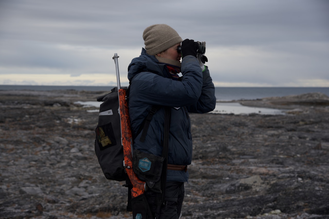 EKSPEDISJON STRANDRYDDING: Isbjørn i sikte? Foto: Audun Narvestad EKSPEDISJON STRANDRYDDING
