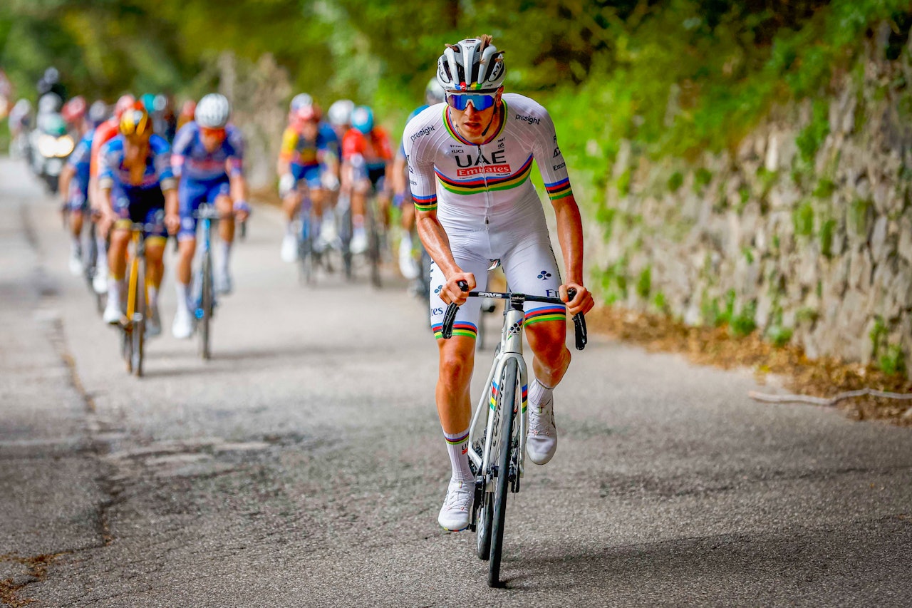 ØYEBLIKKET: Tadej Pogačar angriper på Colma di Sormana og så seg aldri tilbake. Foto: Cor Vos ØYEBLIKKET: Tadej Pogačar angriper på Colma di Sormana og så seg aldri tilbake. Foto: Cor Vos