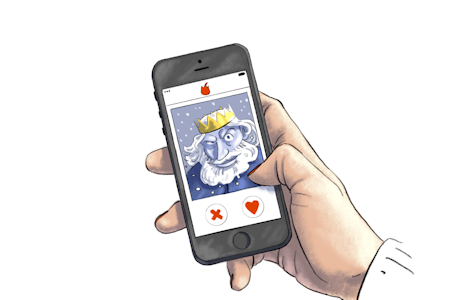 SVEIP: Kong Vinter får et ja, herfra. Illustrasjon: Didrik Andresen kong vinter mobil