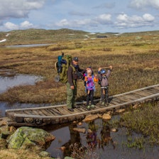OVERGANG: Klopper og broer sørger for trygg ferdsel. Foto: Bård Bjerkeli bro familie hardangervidda