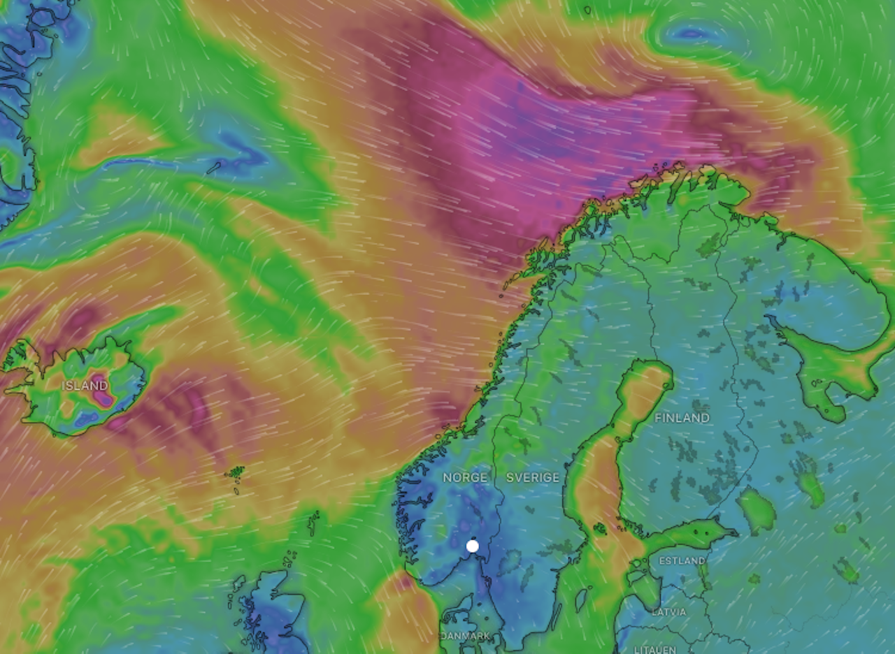 VINTER: Store lavtrykk har med seg mye vær. Skjermdump: Windy.com VINTER: Store lavtrykk har med seg mye vær. Skjermdump: Windy.com