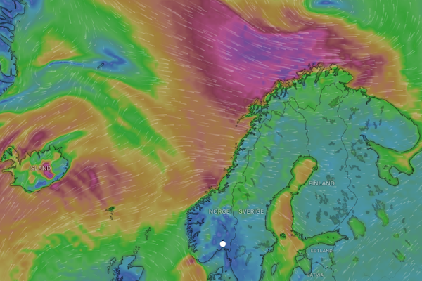 VINTER: Store lavtrykk har med seg mye vær. Skjermdump: Windy.com VINTER: Store lavtrykk har med seg mye vær. Skjermdump: Windy.com