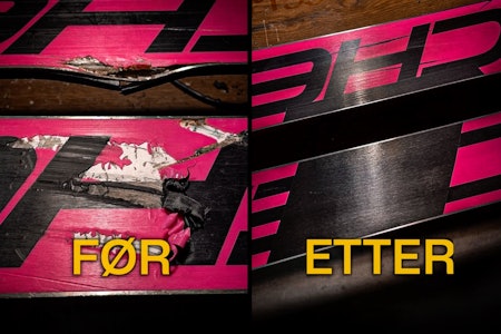 RIP? De fleste ville nok tenkt at dette skiparet er klar for søpla, men skireparatør Bjørn Jarle Kleppen fikk blåst liv i de stakkars Fisher-skia. RIP? De fleste ville nok tenkt at dette skiparet er klar for søpla, men skireparatør Bjørn Jarle Kleppen fikk blåst liv i de stakkars Fisher-skia.