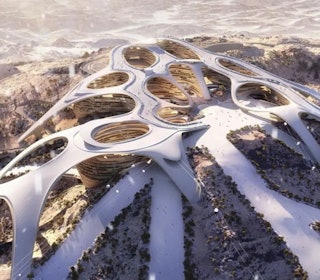 LØRENSKOG 2.0: Den futuristiske, kunstige vintersportsbyen Trojena er allerede under oppføring. LØRENSKOG 2.0: Den futuristiske, kunstige vintersportsbyen Trojena er allerede under oppføring.