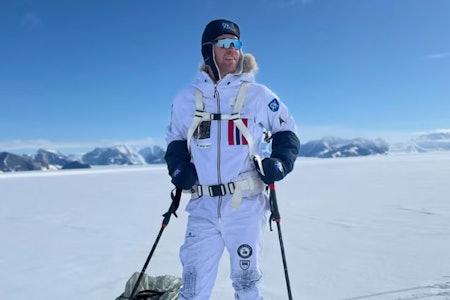 PÅ VEI HJEM: Arne-Kristian Teigland dro til Antarktis med mål om å sette ny fartsrekord. Nå vender han hjem, med forsikring om at han ga alt han hadde. Foto: Privat ak teigland