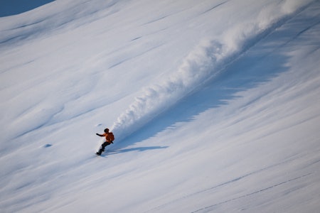 DEN HVITE DYNE: Emil Leenderts finner fløyel på Grøtdalstindane. Foto: Simon Sjøkvist DEN HVITE DYNE: Emil Leenderts finner fløyel på Grøtdalstindane. Foto: Simon Sjøkvist