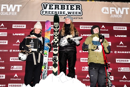 PÅ TOPP IGJEN: Marte Tveten smiler bredt etter seieren i Freeride World Tour Qualifier i Verbier. Foto: FWT / LEMCOOL PÅ TOPP IGJEN: Marte Tveten smiler bredt etter seieren i Freeride World Tour Qualifier i Verbier. Foto: FWT / LEMCOOL