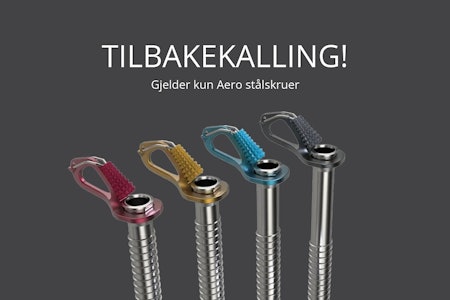 TILBAKEKALLES: Blue Ice har oppdaget en feil på isskruemodellen Aero, og et utvalg av disse tilbakekalles av produsenten. plakat med isskruer