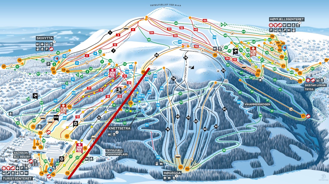 NYTT KART: Den nye heisen blir 2 460 meter lang og vil løfte gjestene 396 høydemeter. Illustrasjon: SkiStar NYTT KART: Den nye heisen blir 2 460 meter lang og vil løfte gjestene 396 høydemeter. Illustrasjon: SkiStar
