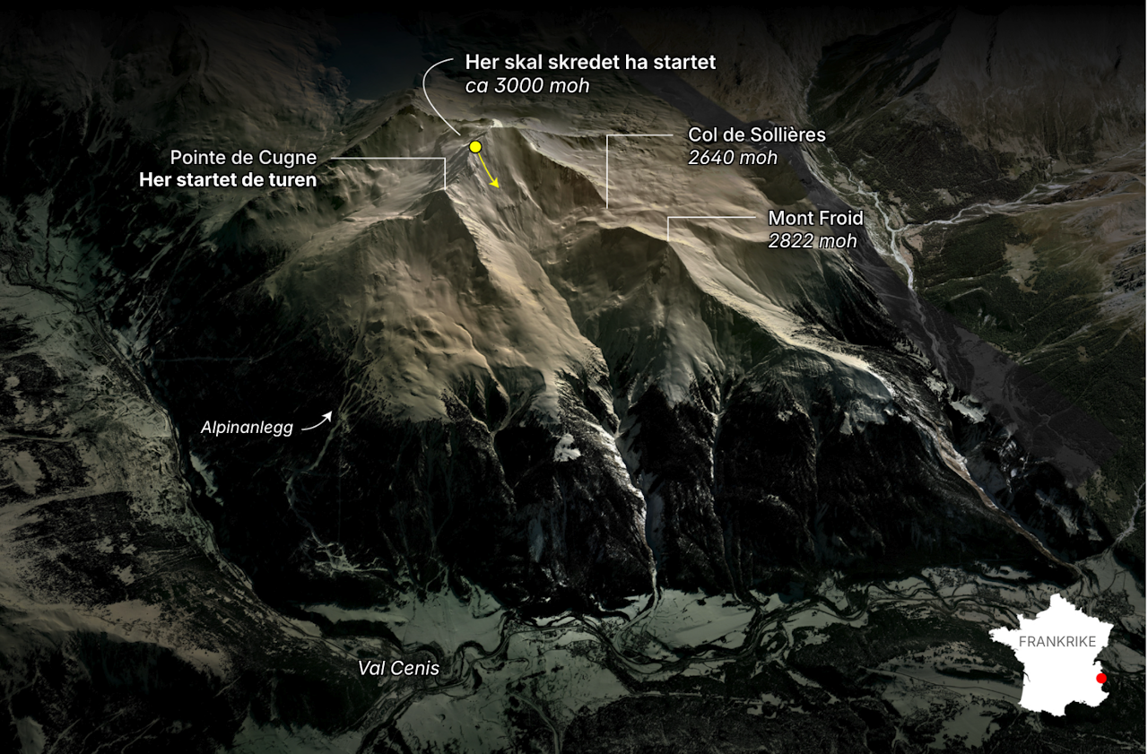 GRAFIKK: Sondre Nilsen/VG. Kilder: Google earth • Dataavalanche.org GRAFIKK: Sondre Nilsen/VG. Kilder: Google earth • Dataavalanche.org