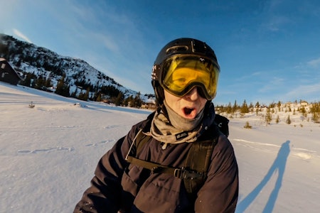 ENDLIG-TRYNET: Uttrykket til en sultefôret pudderentusiast som omsider får dosen sis. ENDLIG-TRYNET: Uttrykket til en sultefôret pudderentusiast som omsider får dosen sis.