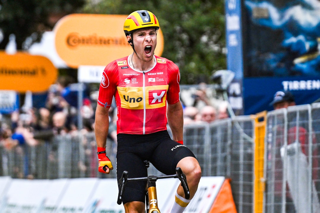 KARRIERENS STØRSTE: Fredrik Dversnes med en imponerende soloseier i Tirreno-Adriatico fredag. Foto Cor Vos KARRIERENS STØRSTE: Fredrik Dversnes med en imponerende soloseier i Tirreno-Adriatico fredag. Foto Cor Vos