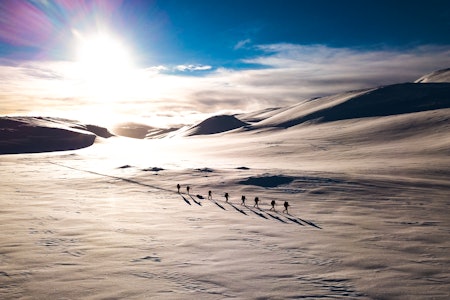 OVER VOSSASKAVLEN: En flott, men krevende fjellskitur. Foto: Hunnålvatn Media/Åsnes OVER VOSSASKAVLEN: En flott, men krevende fjellskitur. Foto: Hunnålvatn Media/Åsnes