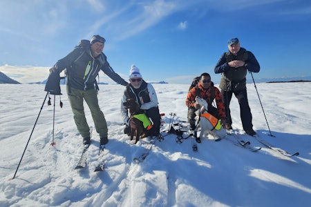 PALLEN: Joakim Aurstad og Jokkehunders Raisa (nr. to f.h.) vant NM-vinter på  Andøya, og klubbkollega Per Gunnar Svendsen og irsk setteren Dana (nr. To f.v.) tok  sølvmedaljen. Her flankert av finaledommerne Roger Størseth og Knut Fredheim. PALLEN: Joakim Aurstad og Jokkehunders Raisa (nr. to f.h.) vant NM-vinter på  Andøya, og klubbkollega Per Gunnar Svendsen og irsk setteren Dana (nr. To f.v.) tok  sølvmedaljen. Her flankert av finaledommerne Roger Størseth og Knut Fredheim.