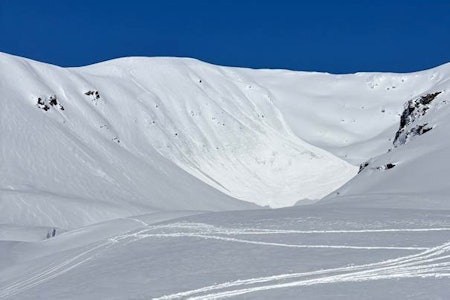 TROMS: Snøskred på Sorbmegaisa i Kåfjord tirsdag denne uka. Foto: Regobs snøskred