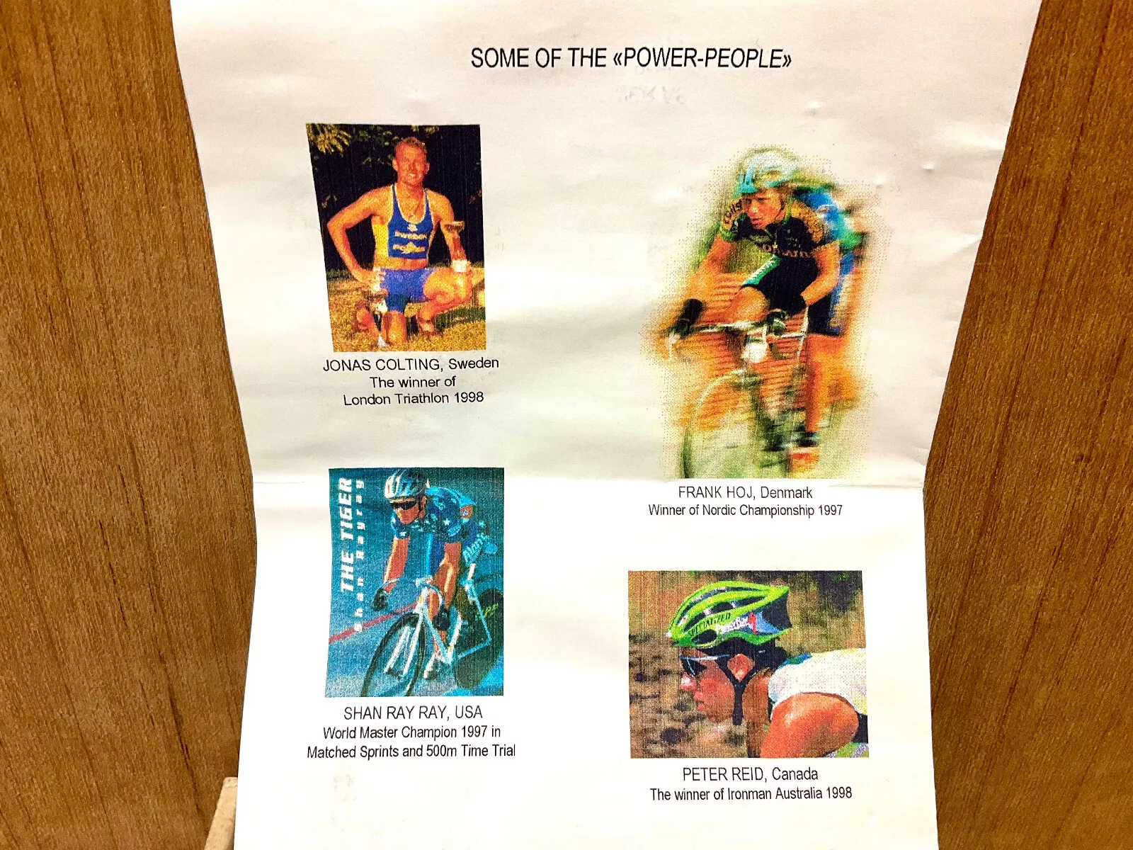 POWER PEOPLE: Blant annet svenske Jonas Colting, triatleten altså. Han er i dag coach og foreleser. Foto: Ebay.