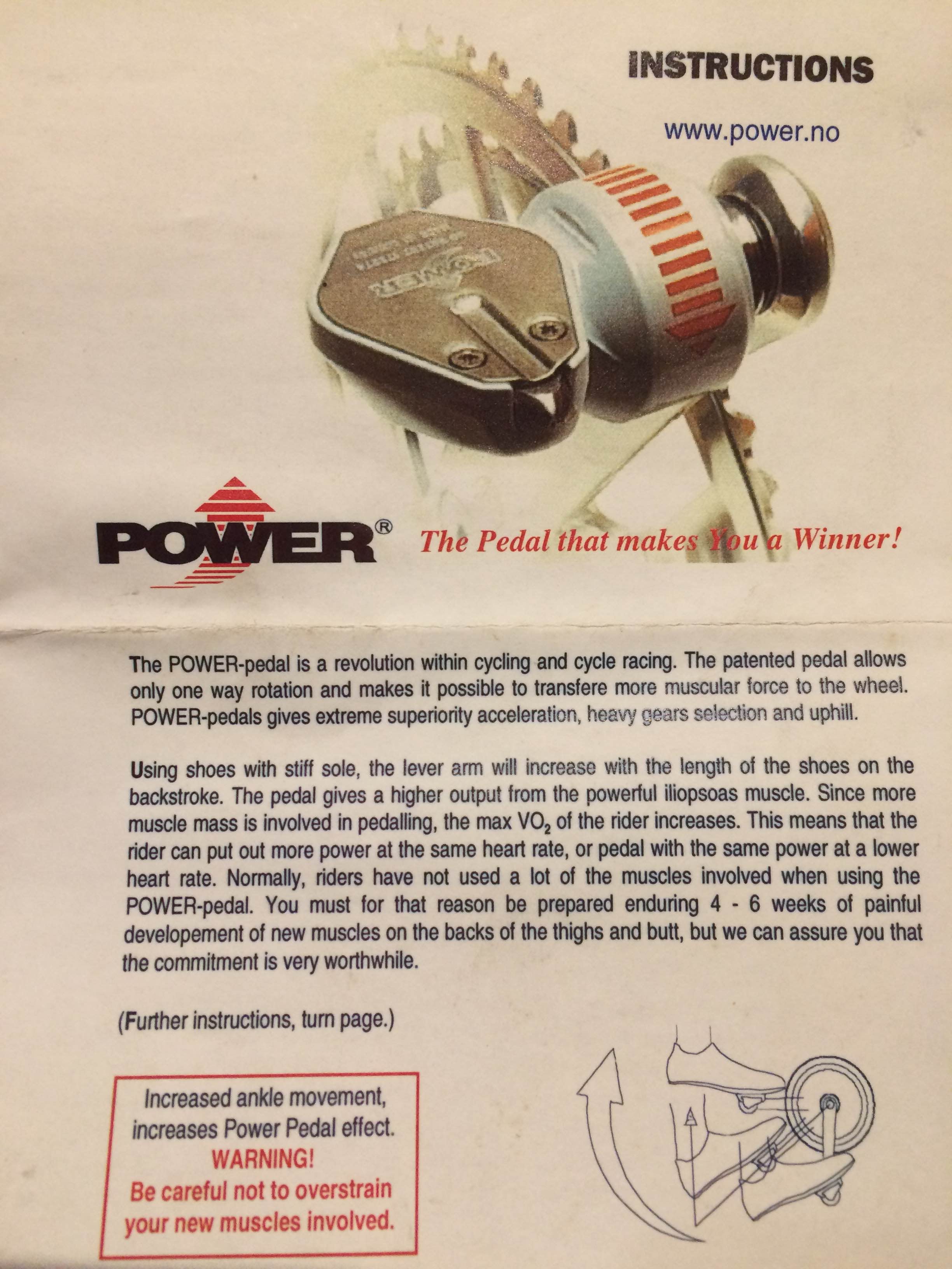 BRUKSANVISNING: I tilfelle du ikke kunne sykle, fulgte det med bruksanvisning. Foto: Ebay.