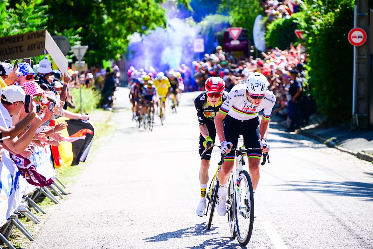 TØFFE DUELLER: Tadej Pogačar og Jonas Vingegaard har begge vært offensive i innledningen av Touren. Foto: Cor Vos TØFFE DUELLER: Tadej Pogačar og Jonas Vingegaard har begge vært offensive i innledningen av Touren. Foto: Cor Vos