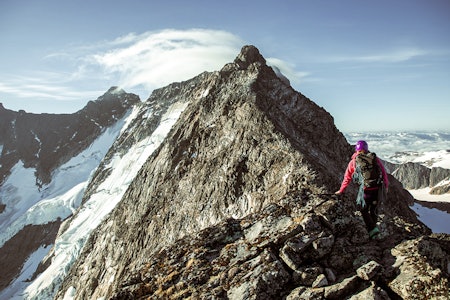 SPEKTAKULÆRT: Du skal ikke gå så veldig langt fra Nordre Skagastølstind før omgivelsene blir utrolig stilige. Foto: Tore Meirik Store Skagastølstind Romsdalshorn Stetind