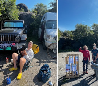 HIPPIESVINGEN: Et sted du ikke finner på google maps, men som har vært base for klatrere i årevis. Nå er det camping forbudt. Foto: Sondre Lindstad Brattlien hippiesvingen stengt