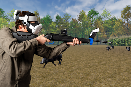 BLASER: Med GAIM x Blaser kan du trene skyting og drivjakt i virtuell virkelighet på en mer realistisk måte med din egen Blaser R8. BLASER: Med GAIM x Blaser kan du trene skyting og drivjakt i virtuell virkelighet på en mer realistisk måte med din egen Blaser R8.