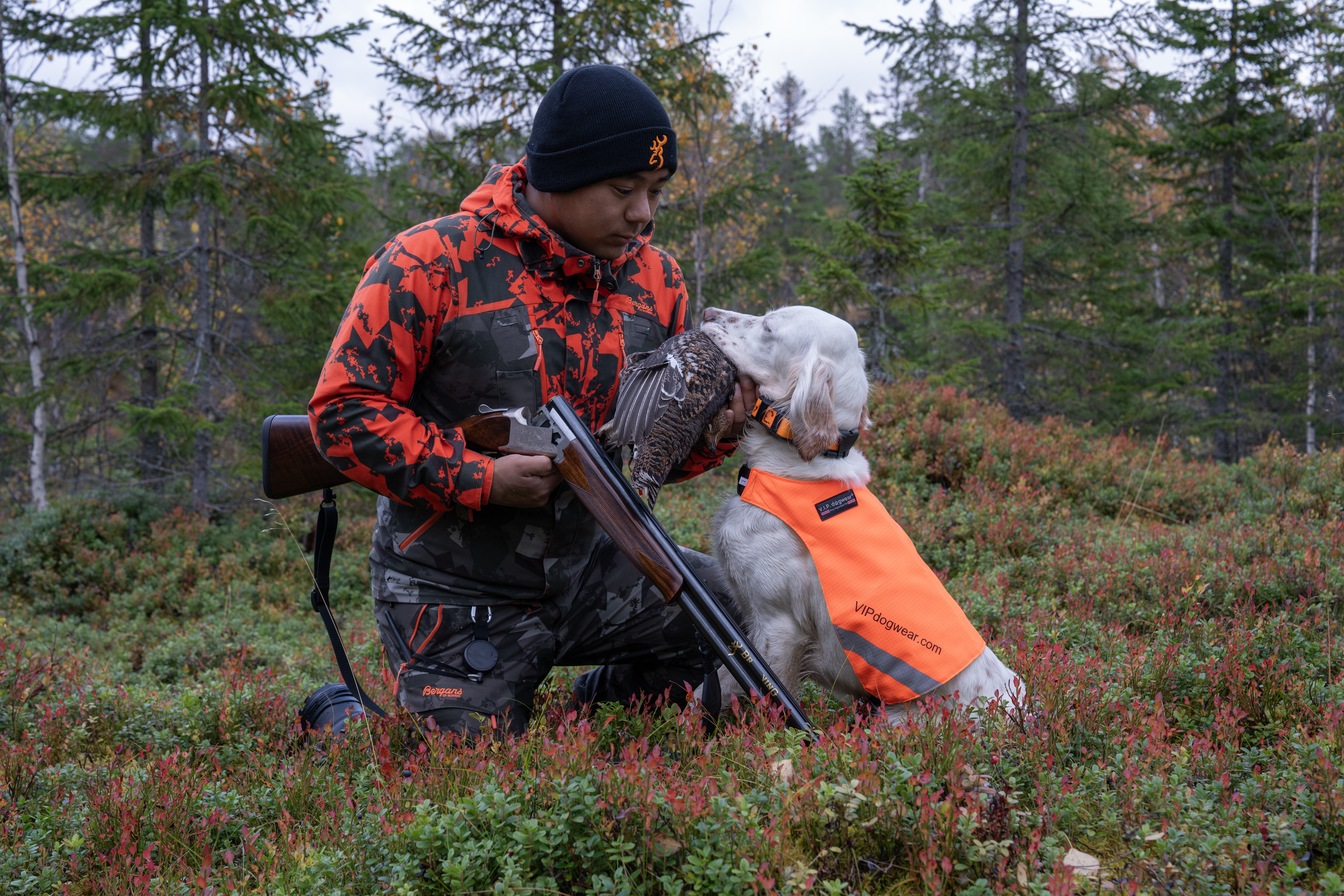 Joakim Aurstad og engelsk setteren Raisa