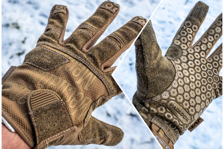 PRESISJON: Mechanix Precision Pro sitter tett og behagelig på hånden, med suverent grep og presis fingerfølelse – perfekt for jakt, arbeid og allsidig friluftsbruk. Foto: Jo Stenersen Mechanix Precision Pro High Dexterity