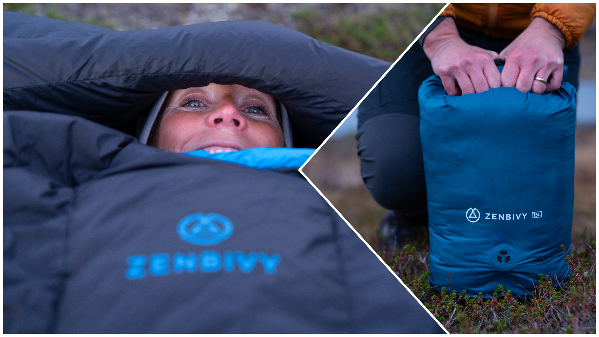 KOMFORTABEL OG PAKKBAR: Sov som hjemme, selv i teltet. Zenbivy-systemet gir god plass, bevegelsesfrihet og lun komfort – uten følelsen av å ligge i en trang pose. Den medfølgende pakksekken med ventil gjør det enkelt å komprimere sovesystemet og spare plass i sekken. Foto: Christer Rognerud