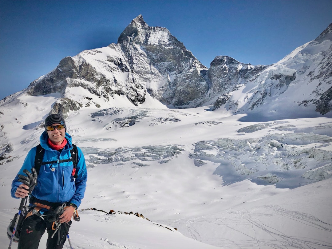 Hans Christian Wilson på en av sine mange turer fra Charmonix til Zermatt Hans Christian Wilson på en av sine mange turer fra Charmonix til Zermatt