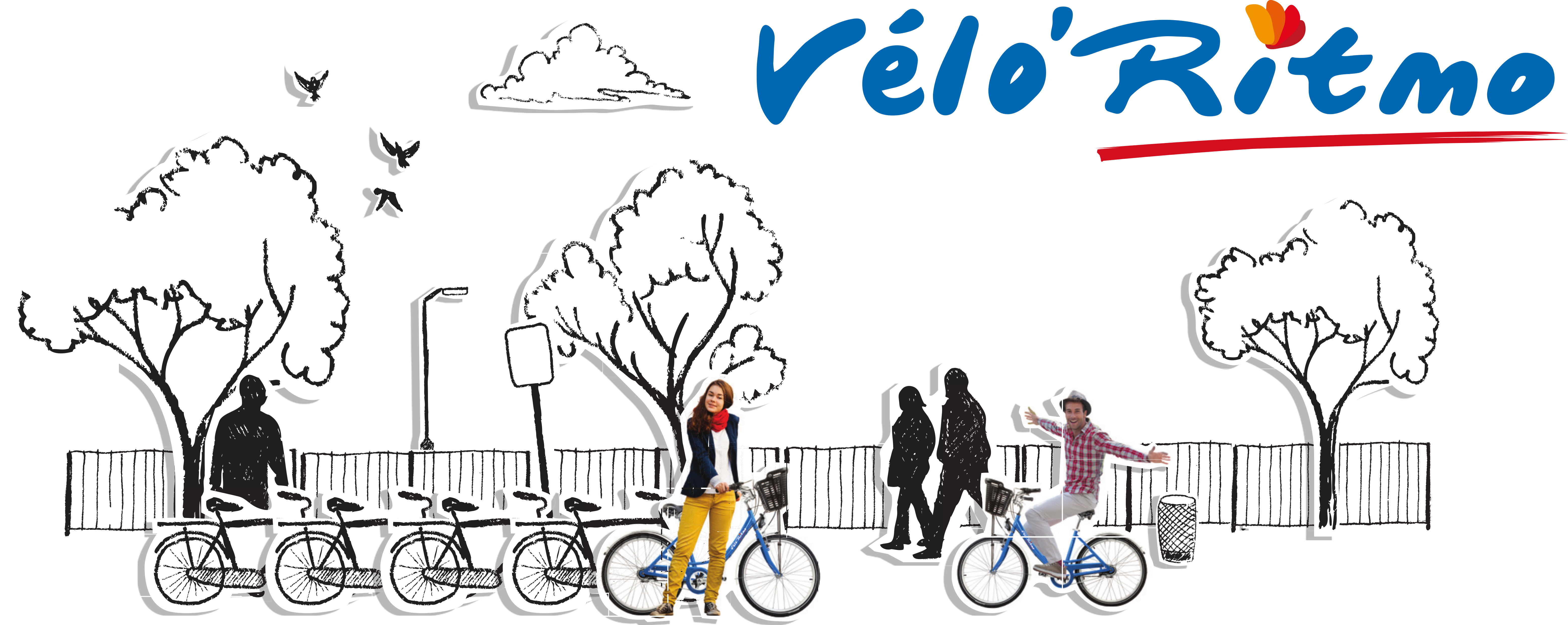 Le visuel présente une illustration du service vélo ritmo